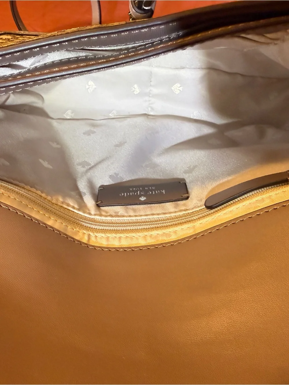 kate spade Beige and Brown Patterned Crossbody Bag